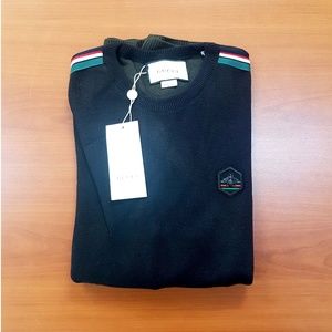 Gucci Bee Black Cotton Sweater Crewneck